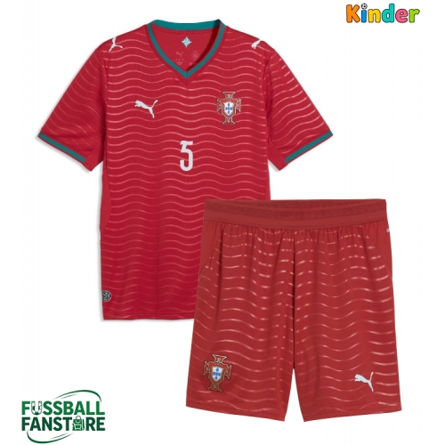 Portugal Diogo Dalot #5 Replik Heimtrikot Kinder WM 2026 Kurzarm (+ Kurze Hosen)
